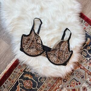 CUUP Leopard Print Sheer Bra - 36G